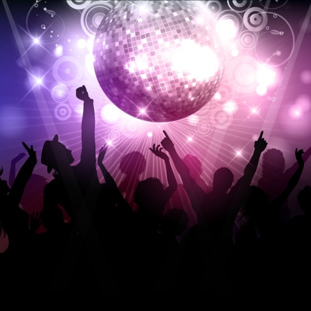 people crowd in a nightclub outline
