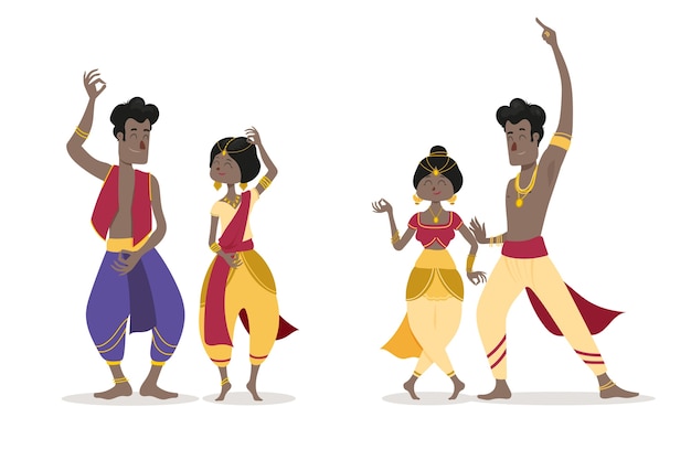 Free vector people dancing bollywood