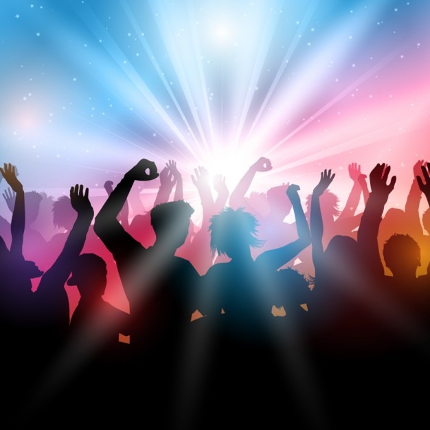 people dancing in a nightclub outline