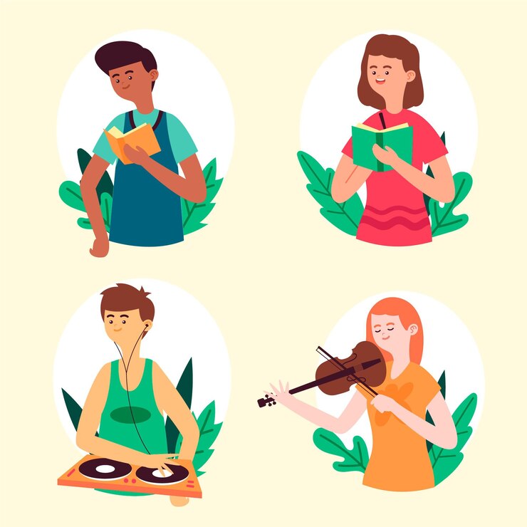 Free Vector people doing cultural activities concept