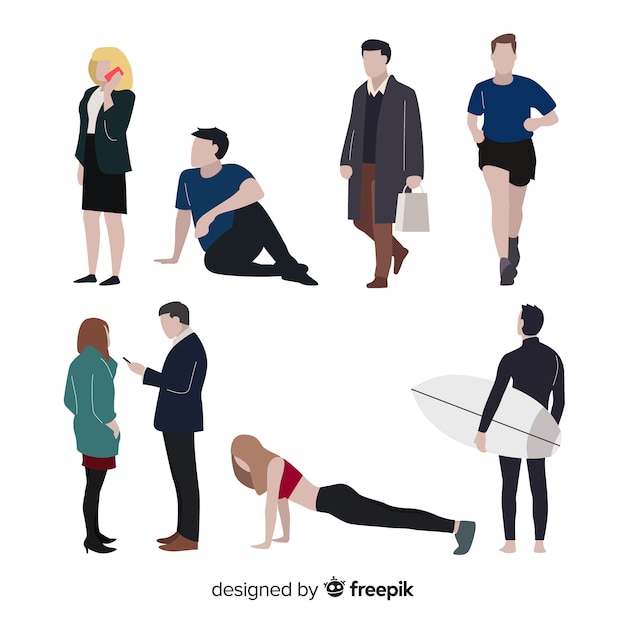 Free vector people doing different actions