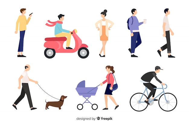 Free vector people doing different actions