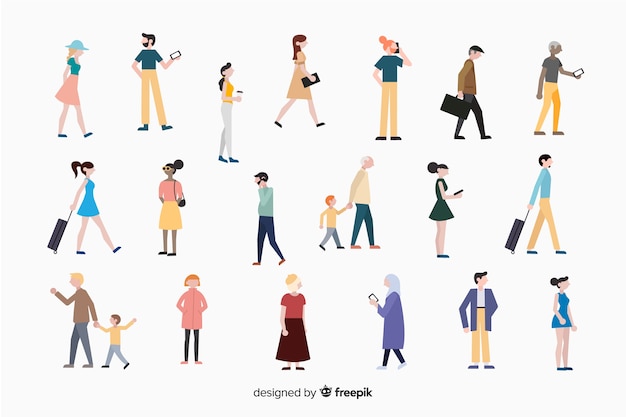 Free vector people doing different actions