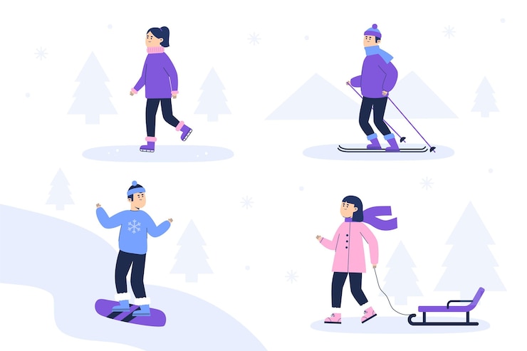 無料Vector さまざまなアウトドア活動をしている人々