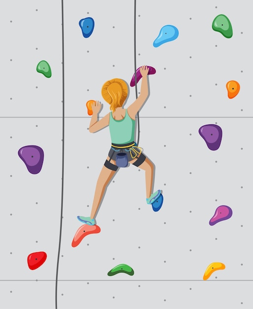 Free vector people doing indoor rock climbing at the gym