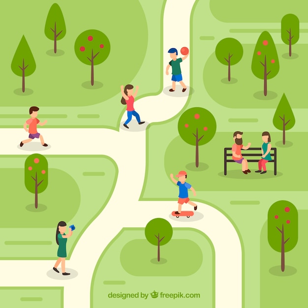 Vector Templates: People Engaging in Leisure Outdoor Activities – Free Download