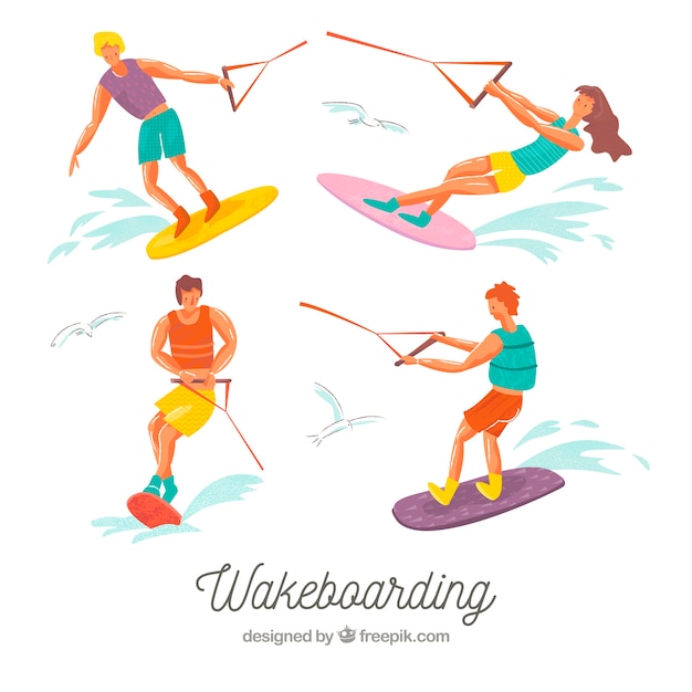 Free vector people doing leisure outdoor activities