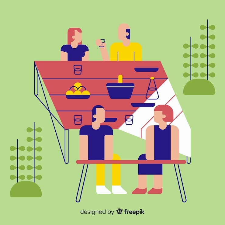 Free Vector people doing outdoor activities flat design