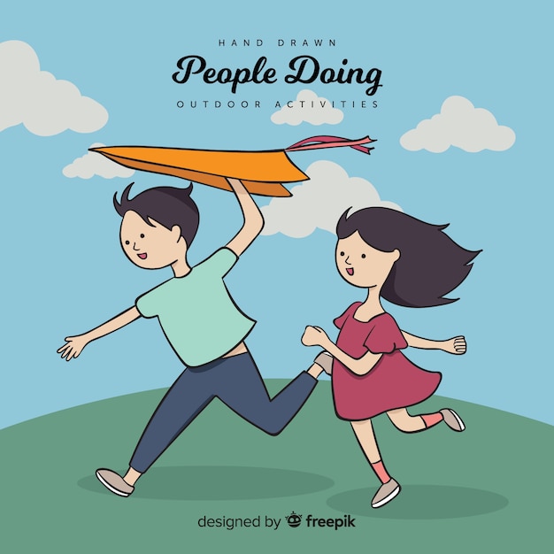 Free vector people doing outdoor activities