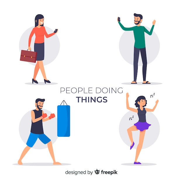 Free vector people doing things collection