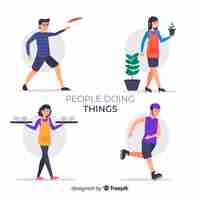 Free vector people doing things collection