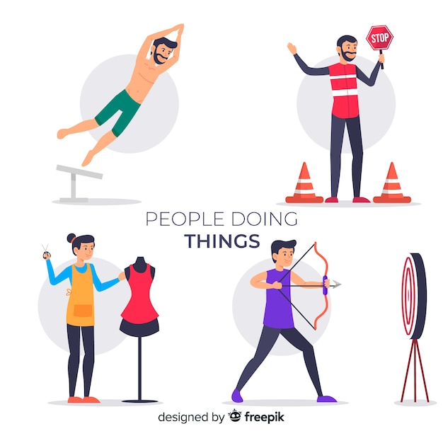 Free vector people doing things collection