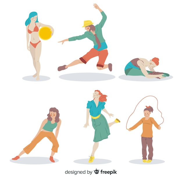 Free vector people doing things collection