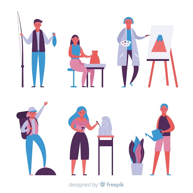 Free vector people doing things collection