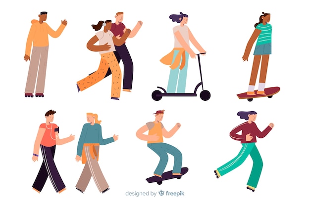 Free vector people doing things