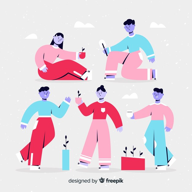Free vector people doing things