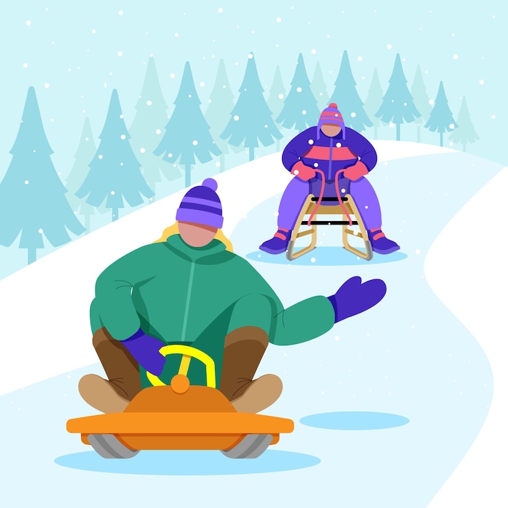 मुफ़्त वेक्टर people doing winter activities outdoors