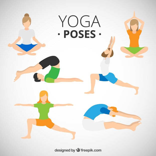 People doing yoga poses