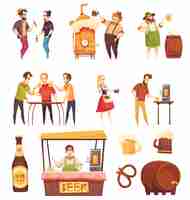 Free vector people drinking beer set