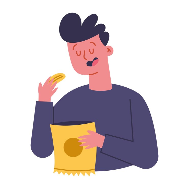 Free Vector people eating chips