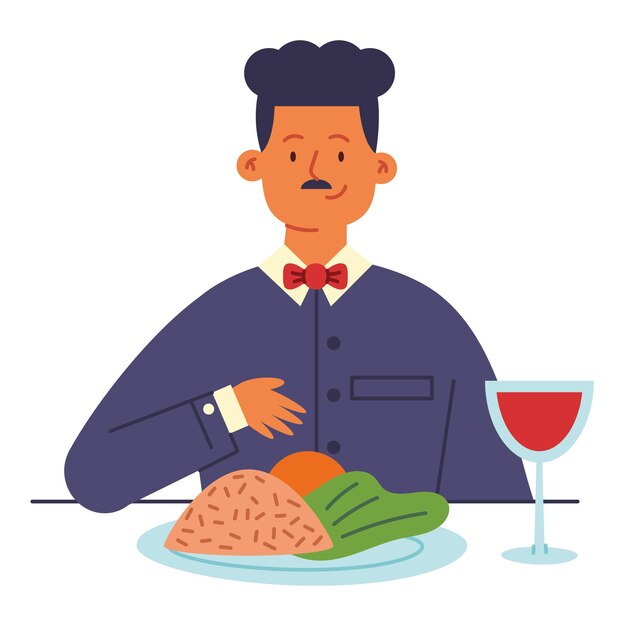 Free vector people eating illustration