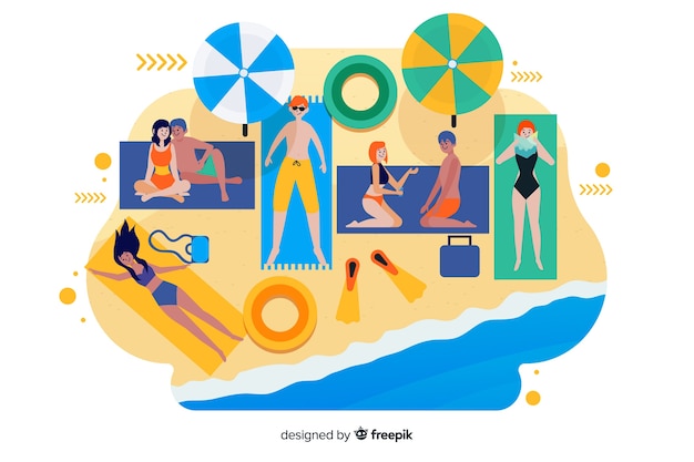 Free vector people enjoying summer