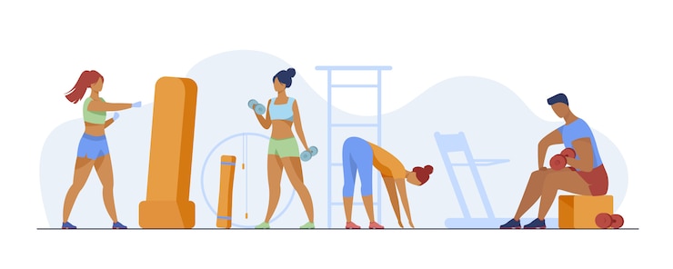 Free Vector people in fitness club