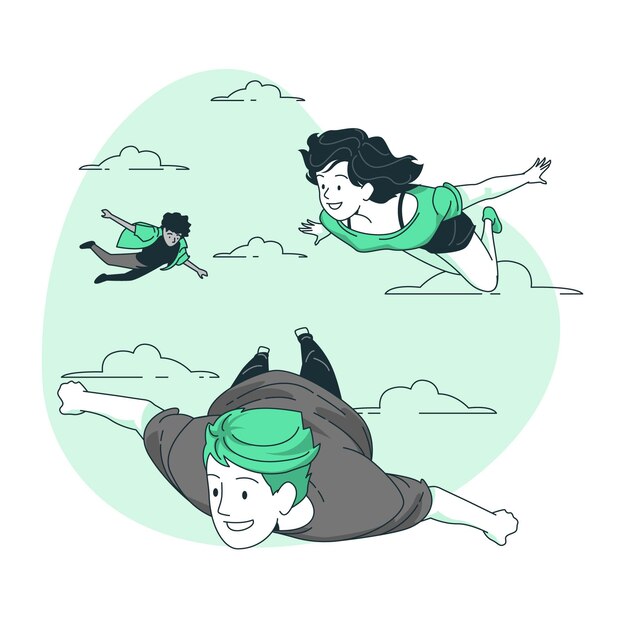 People flying concept illustration