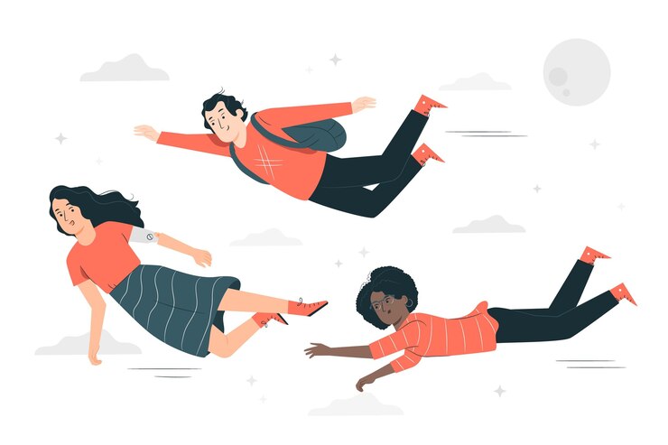 Free Vector people flying concept illustration