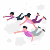 Free vector people flying concept illustration