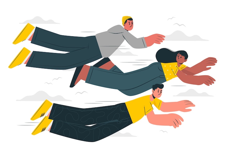 Free Vector people flying concept illustration