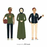 Free vector people from different races and cultures