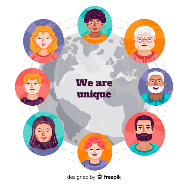 Free vector people from differents cultures and races