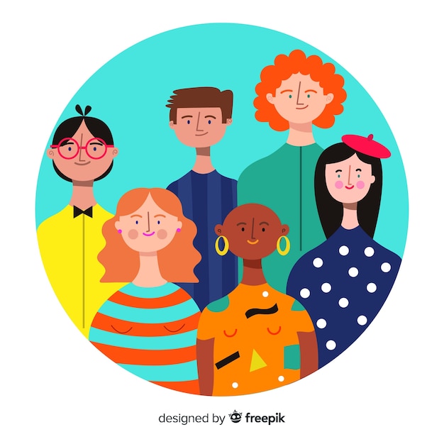 Free vector people from differents cultures and races