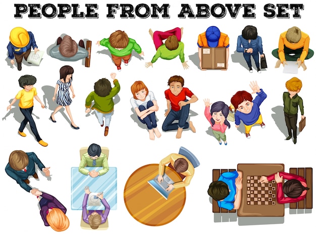 People from the top view illustration