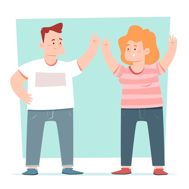 Free vector people giving high five concept