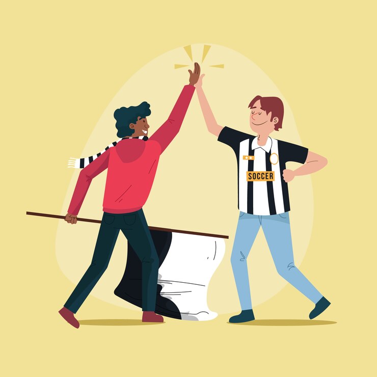 Free Vector people giving high five