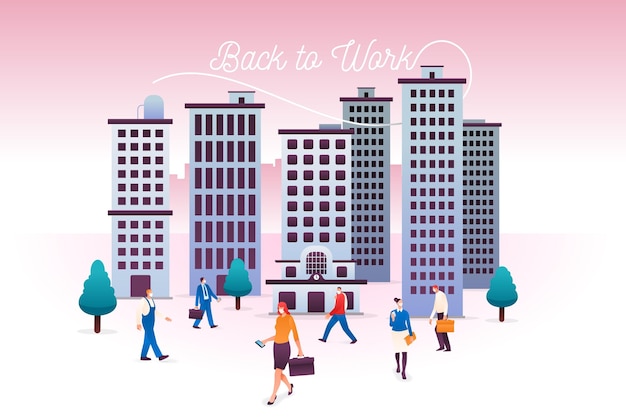 Free vector people going back to work illustration