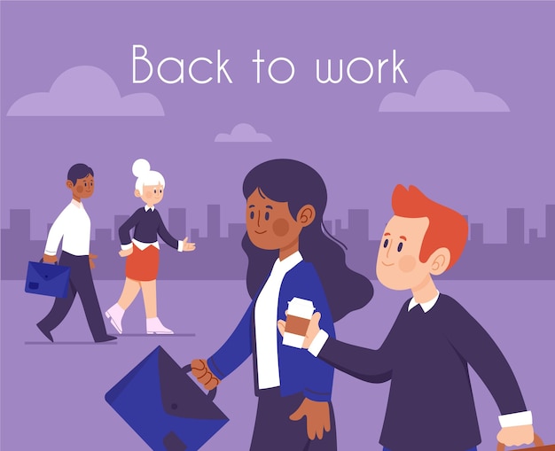 People going back to work illustration