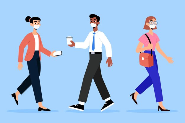 People going back to work illustration