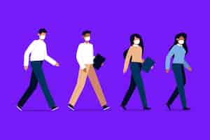 Free vector people going back to work