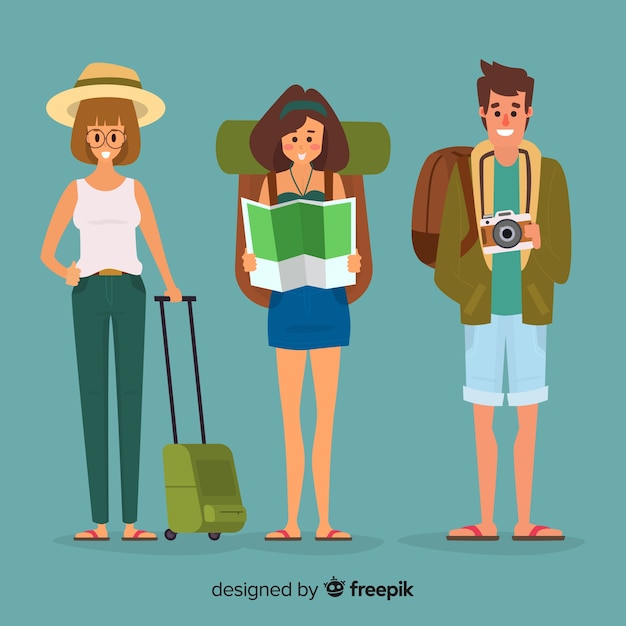 People going on a trip background