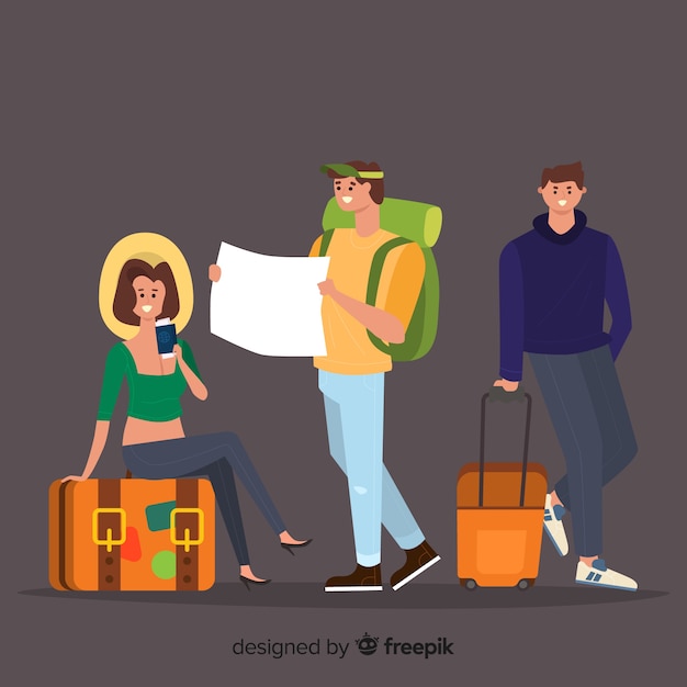 Free vector people going on a trip background