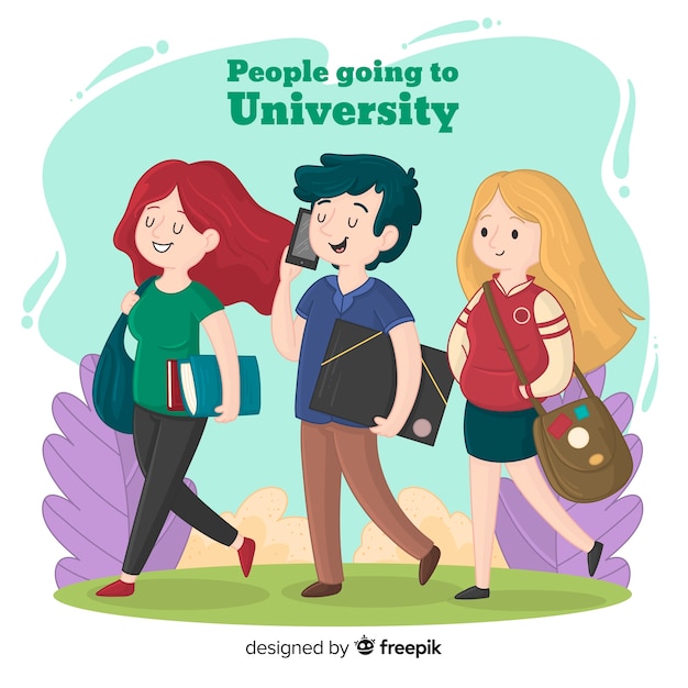 People going to university background