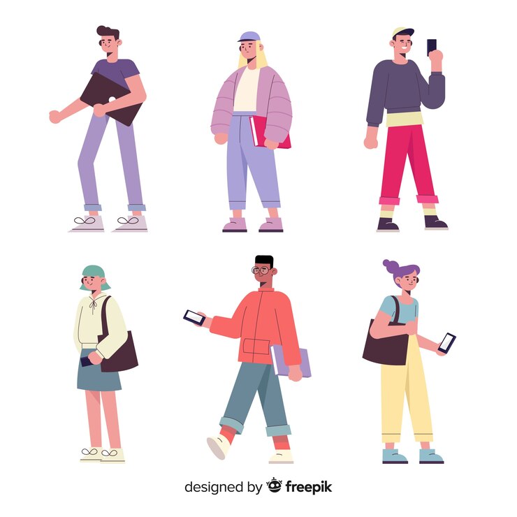 무료 Vector 대학 팩에가는 사람들