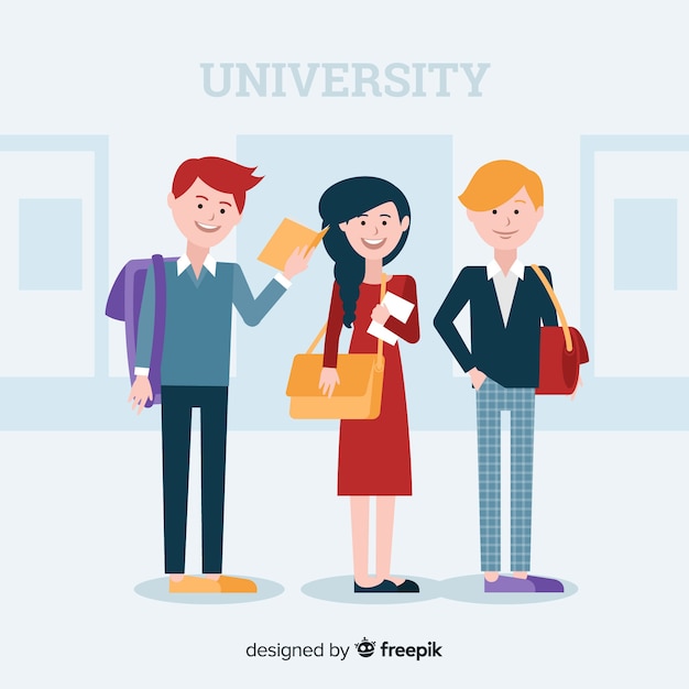 Free vector people going to university