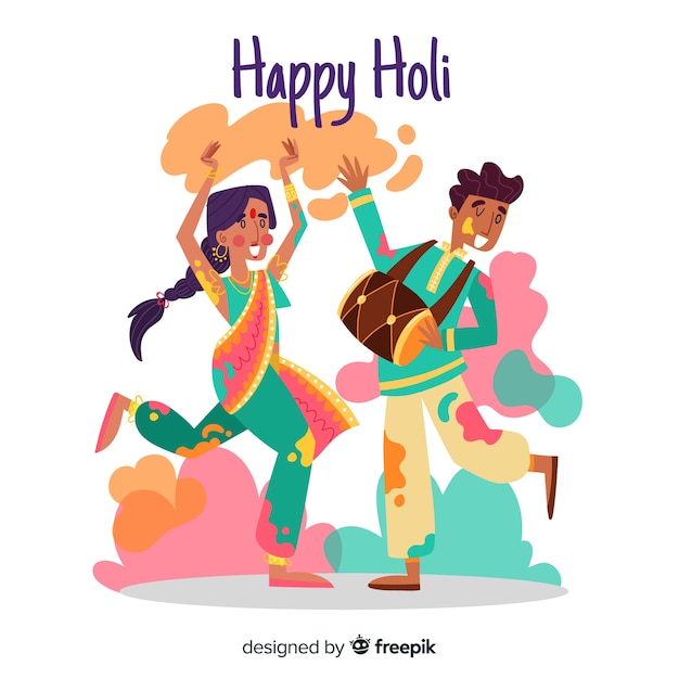 사람들이 재미 holi 배경