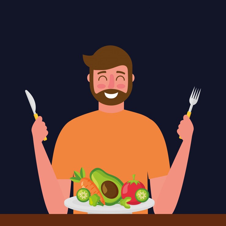 Free Vector people healthy food