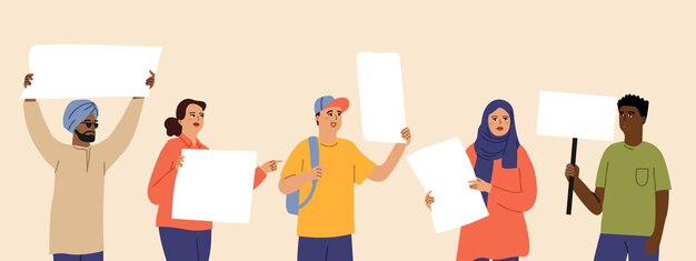 女性のエンパワーメント 強い女性 若い女性の友達 がサポートします フェミニズムまたは女の子の力のチームワーク 活動家のグループは一緒に概念をベクトルします フェミニストの抗議 女性一緒に姉妹関係の イラスト プレミアムベクター