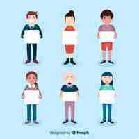 Free vector people holding banner